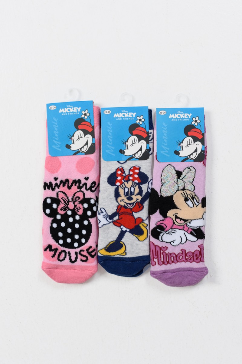 Children's socks with suction cups MINNIE 3 PACK MN21554