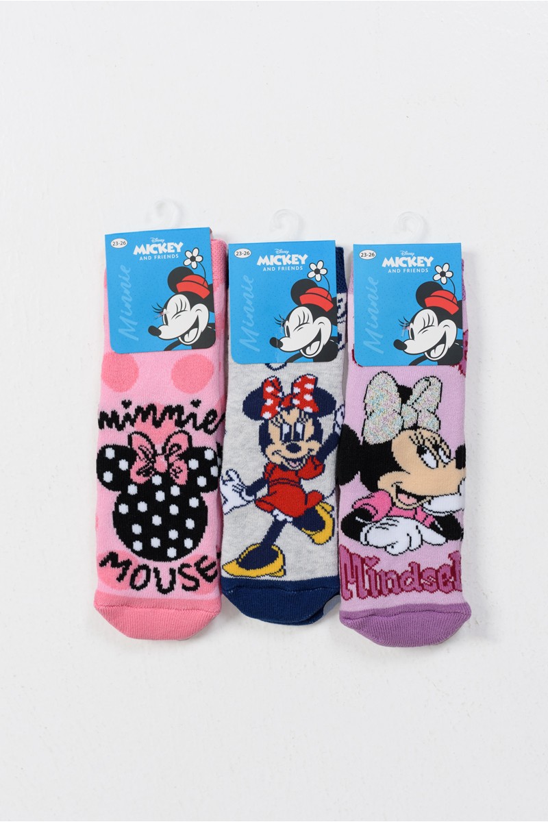 Children's socks with suction cups MINNIE 3 PACK MN21554
