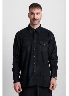 Herren-Cordhemd schwarz DOUBLE 109 Herren-Cordhemd schwarz DOUBLE 109