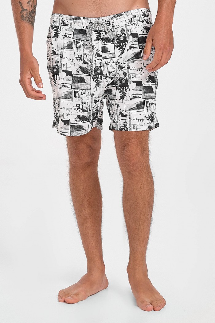 Men's swimwear shorts DOUBLE Black n White