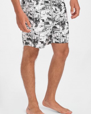 Men's swimwear shorts DOUBLE Black n White