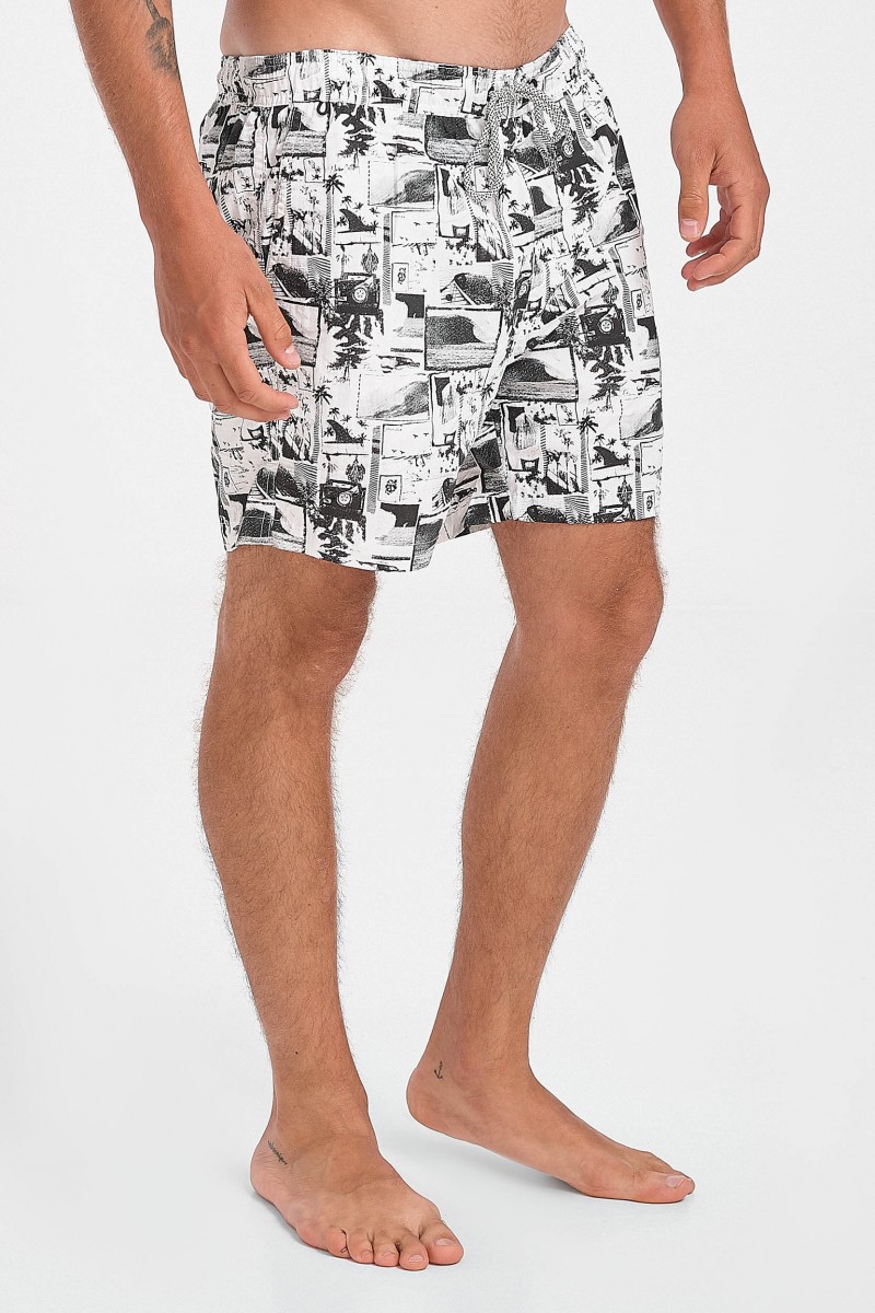 Men's swimwear shorts DOUBLE Black n White
