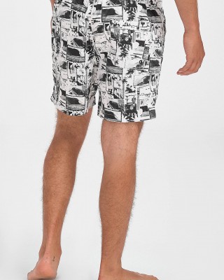 Men's swimwear shorts DOUBLE Black n White