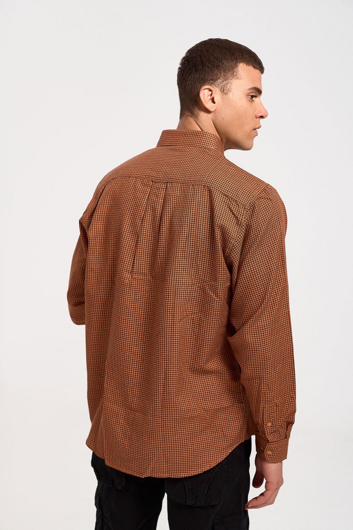 Herren DOUBLE Hemd kariert Chocolate 106