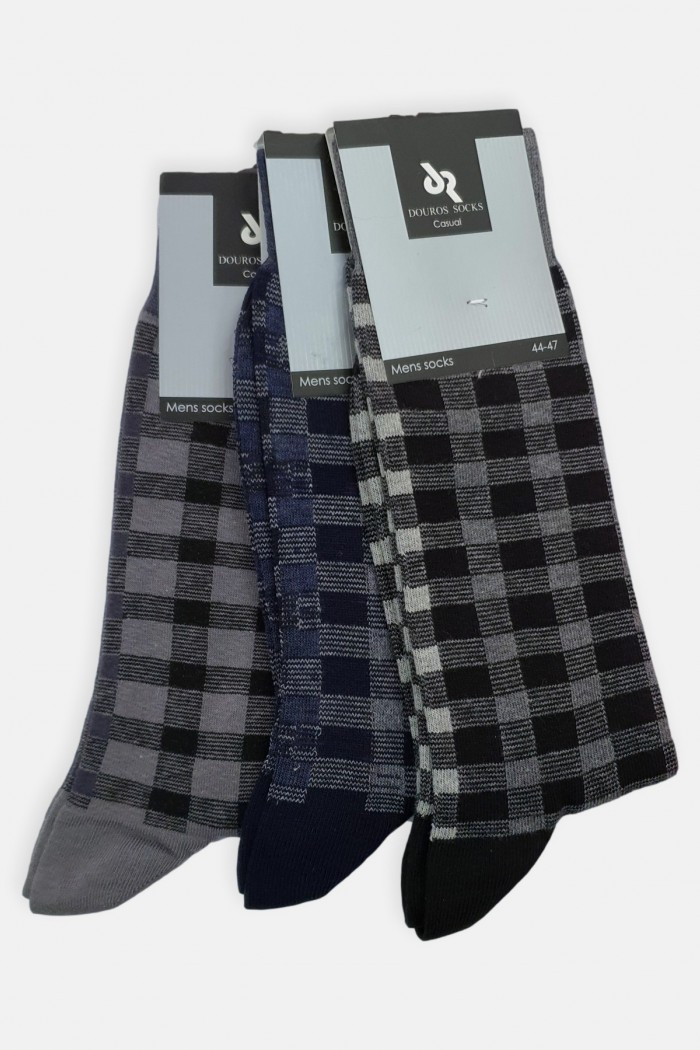 Men's Plaid Socks - Cotton Casual