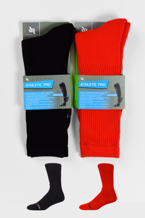 Sports Socks DOUROS Athletic Pro 475 Black Red