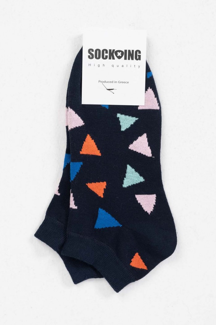 Short socks socks socks with triangle patterns