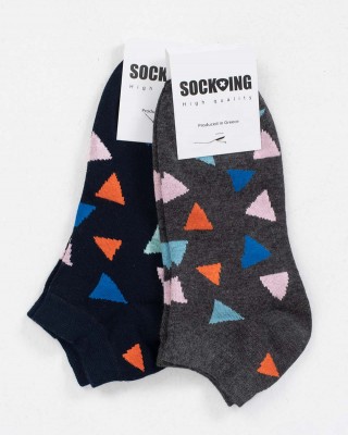 Short socks socks socks with triangle patterns
