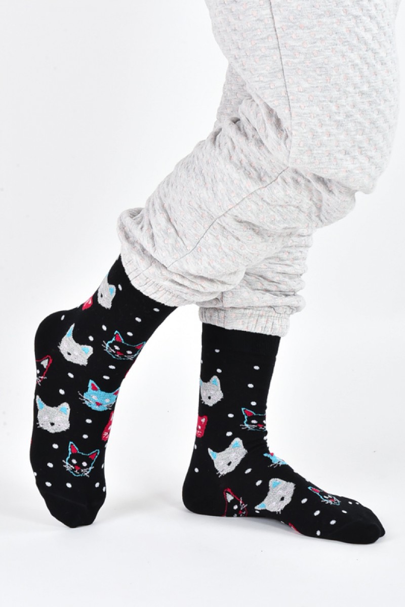 Crazy Cats Schwarze Socken