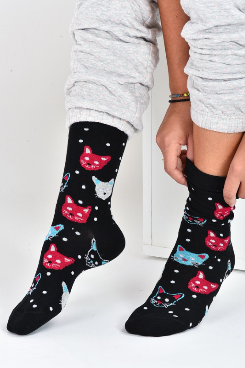 Crazy Cats Schwarze Socken