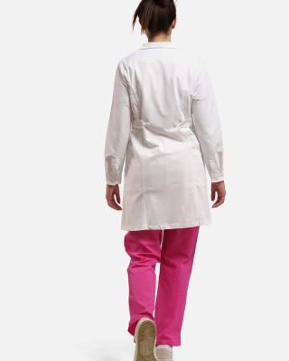 Women's medical gown Dr Scrub White LABCOATF01
