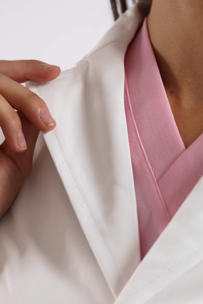 Women's medical gown Dr Scrub White LABCOATF01