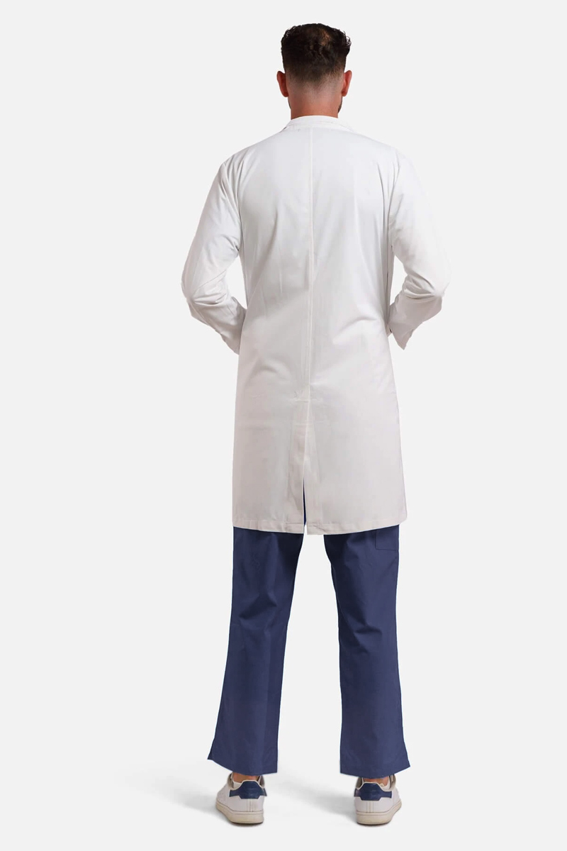 Medical apron male Dr Scrub White LABCOATM01