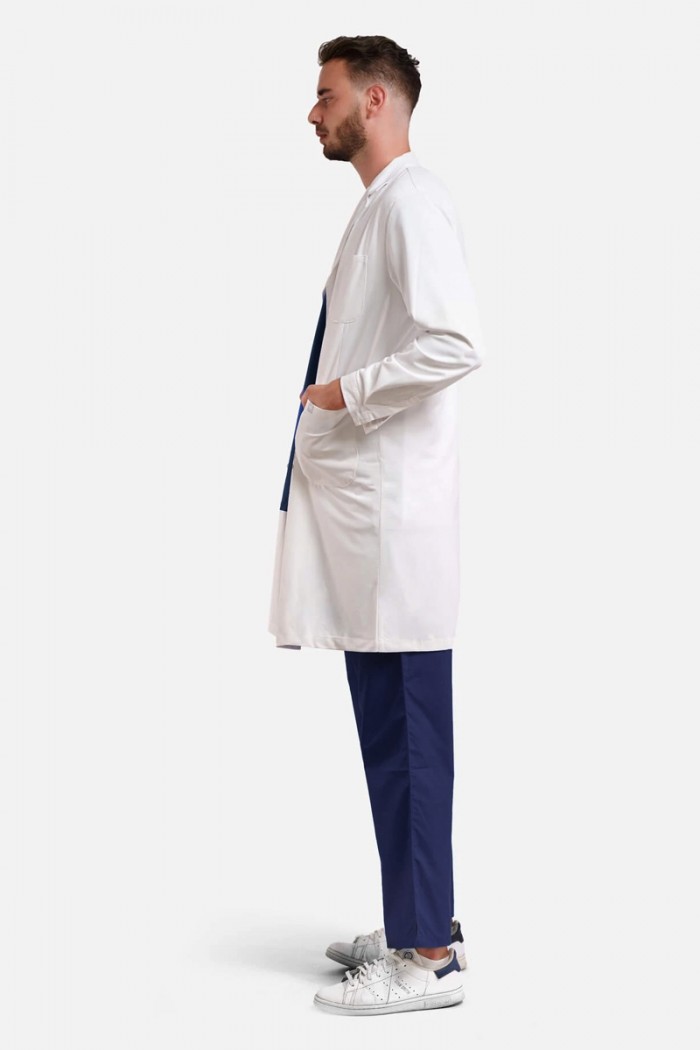 Medizinische Schürze männlich Dr Scrub Weiß LABCOATM01