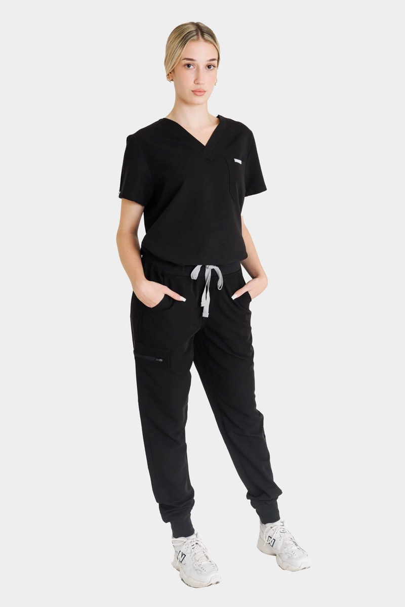 Women's medical pants with elastic band Dr Scrub Black PRS01PFBK Women's medical pants with elastic band Dr Scrub Black PRS01PFBK