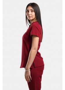 Medizinische Damenbluse Dr Scrub Bordeaux PRS01TFBU