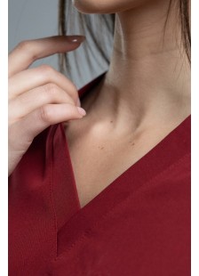 Medizinische Damenbluse Dr Scrub Bordeaux PRS01TFBU