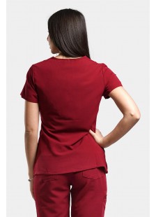 Medizinische Damenbluse Dr Scrub Bordeaux PRS01TFBU