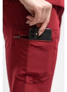 Medizinische Damenbluse Dr Scrub Bordeaux PRS01TFBU