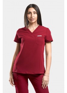 Medizinische Damenbluse Dr Scrub Bordeaux PRS01TFBU