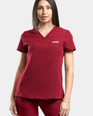 Women's medical blouse Dr Scrub Bordeaux PRS01TFBU