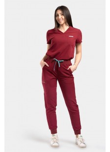 Medizinische Damenbluse Dr Scrub Bordeaux PRS01TFBU
