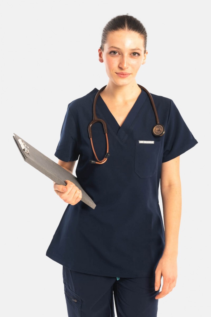 Medizinische Damenbluse Dr Scrub Navy PRS01TFNA