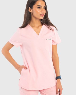 Women's Medical Blouse Dr Scrub Pink PRS01TFPI
