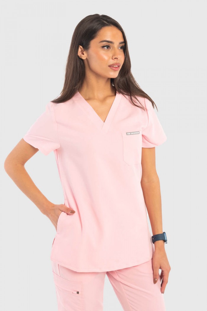 Women's Medical Blouse Dr Scrub Pink PRS01TFPI