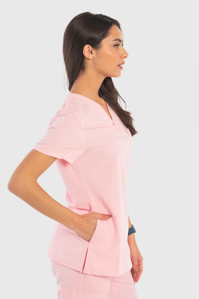 Women's Medical Blouse Dr Scrub Pink PRS01TFPI