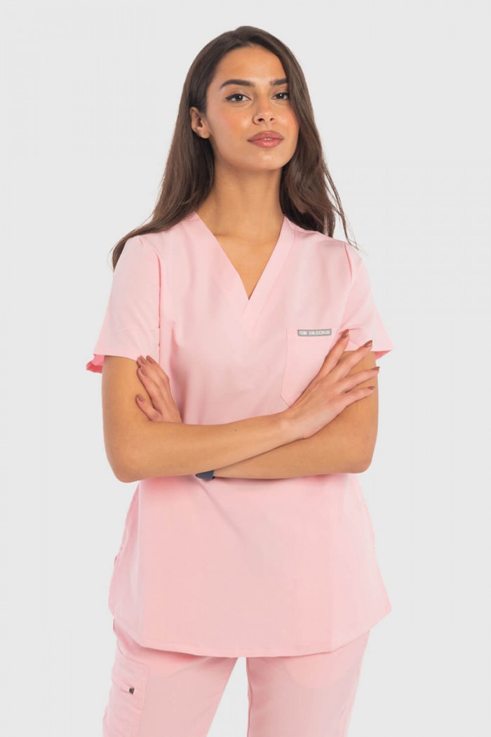 Women's Medical Blouse Dr Scrub Pink PRS01TFPI