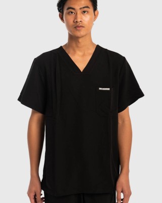 Medizinisches Herrenhemd Dr Scrub Schwarz PRS01TMBK