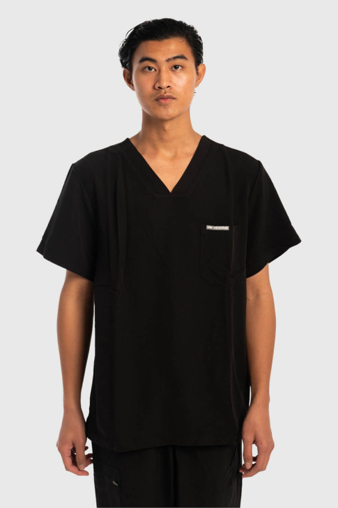 Medizinisches Herrenhemd Dr Scrub Schwarz PRS01TMBK