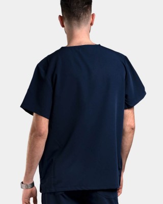 Medizinisches Herrenhemd Dr Scrub Blau Dunkelblau PRS01TMNA