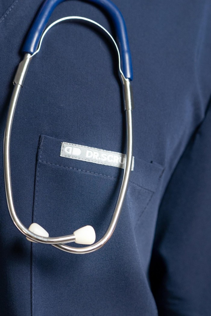 Medizinisches Herrenhemd Dr Scrub Blau Dunkelblau PRS01TMNA