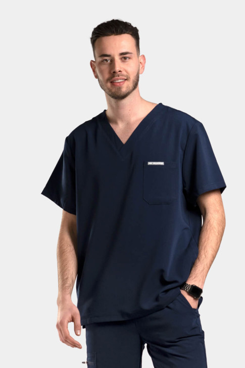 Medizinisches Herrenhemd Dr Scrub Blau Dunkelblau PRS01TMNA