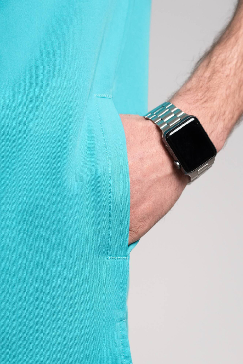 Medizinisches Herrenhemd Dr Scrub Türkis PRS01TMTE