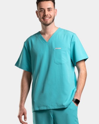 Medizinisches Herrenhemd Dr Scrub Türkis PRS01TMTE