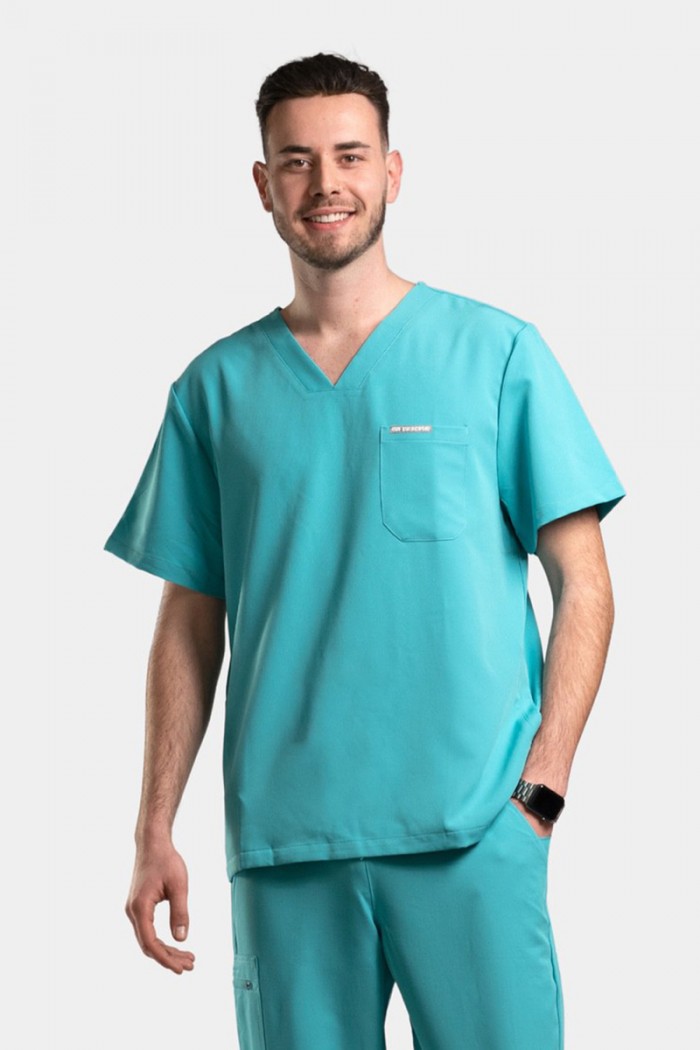 Medizinisches Herrenhemd Dr Scrub Türkis PRS01TMTE