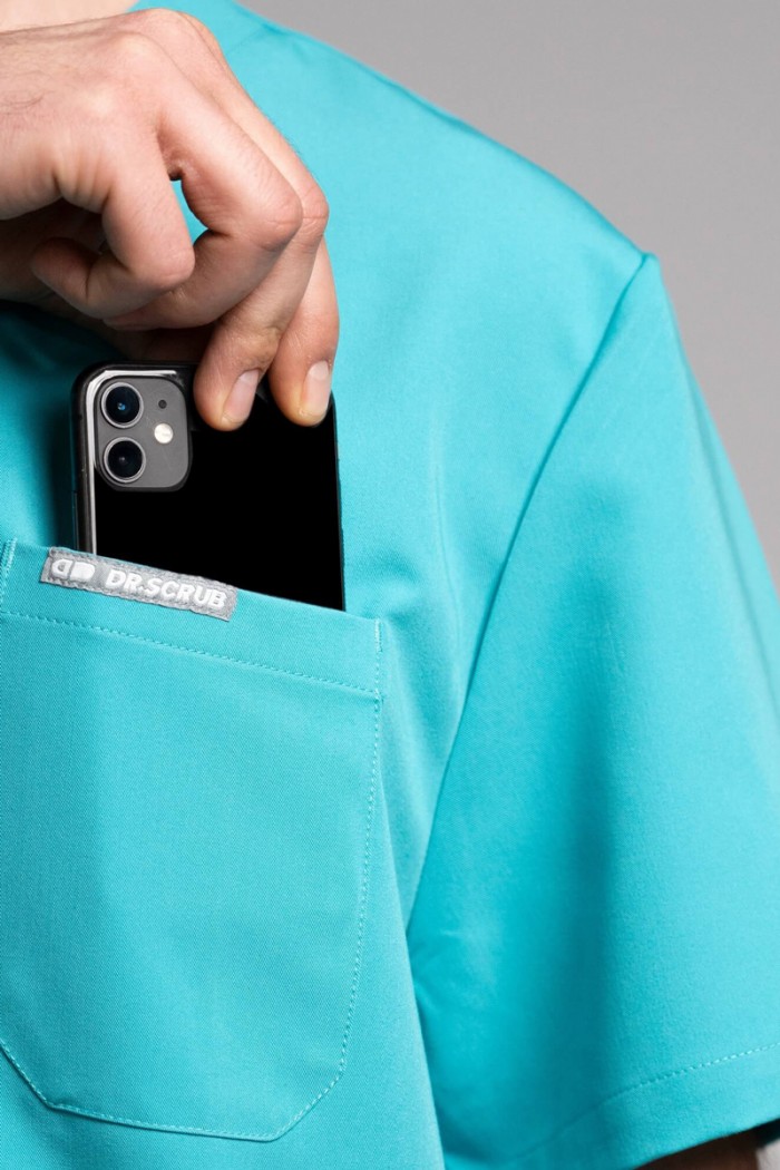 Medizinisches Herrenhemd Dr Scrub Türkis PRS01TMTE