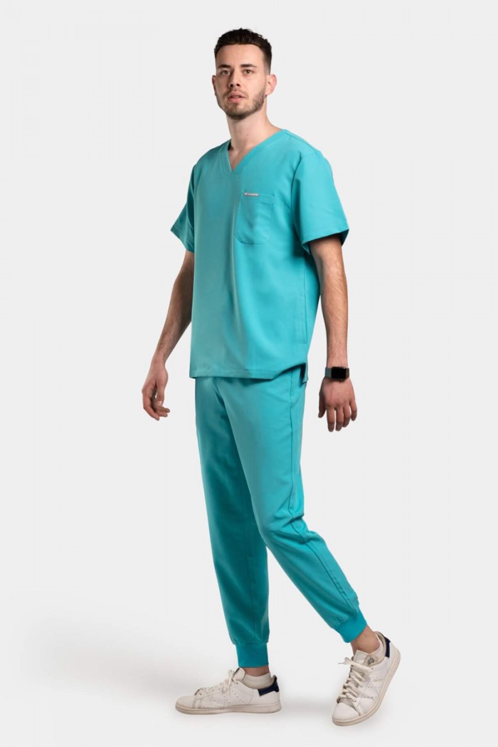 Medizinisches Herrenhemd Dr Scrub Türkis PRS01TMTE