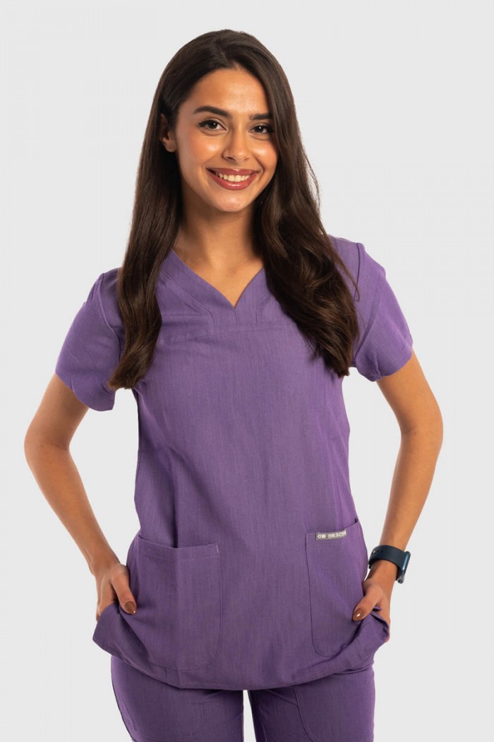 Women's medical blouse Dr Scrub MOV PRS02TFMP