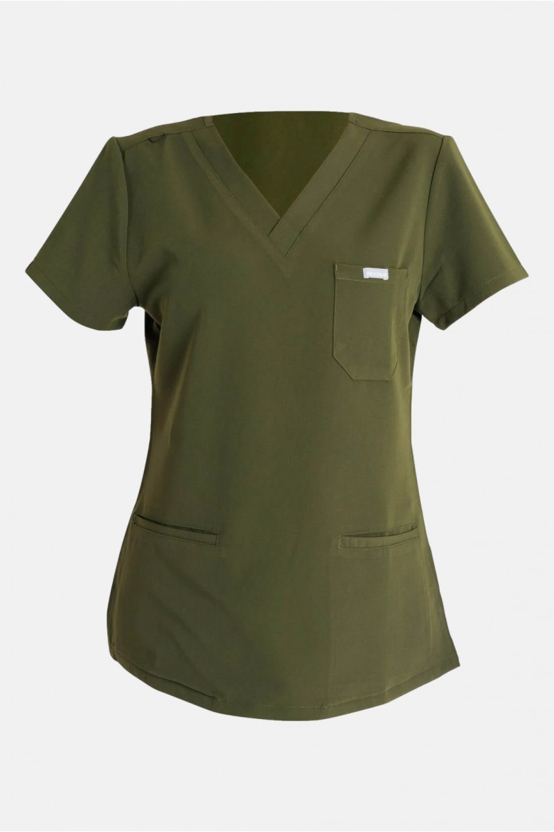 Women's Medical Blouse Dr Scrub Khaki PRS03TFTL