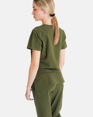 Women's Medical Blouse Dr Scrub Khaki PRS03TFTL