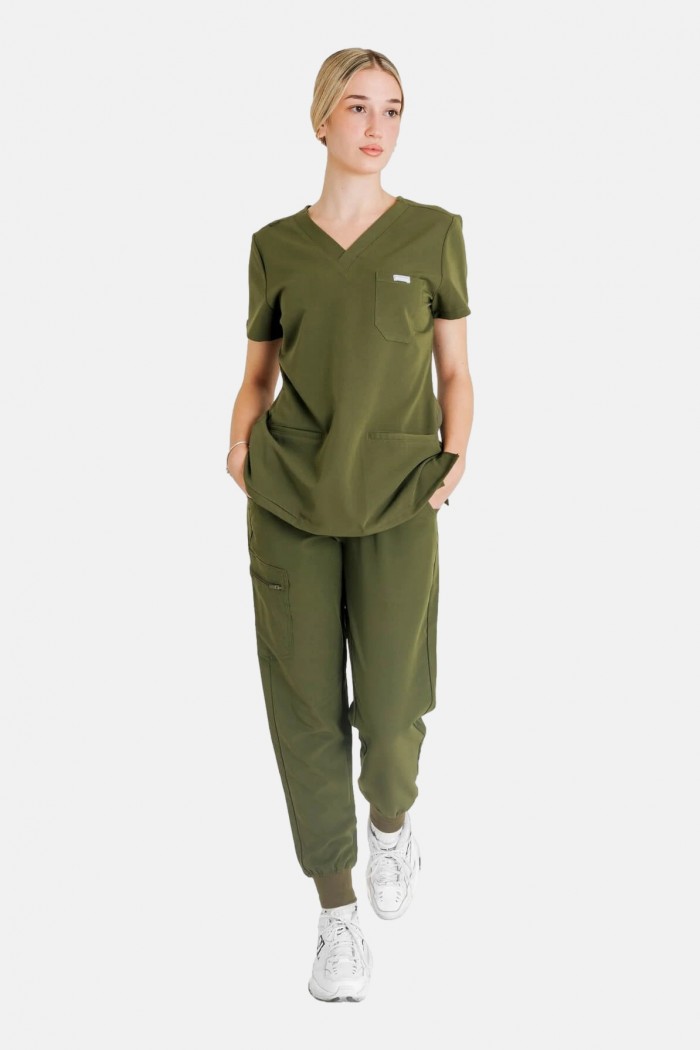 Women's Medical Blouse Dr Scrub Khaki PRS03TFTL