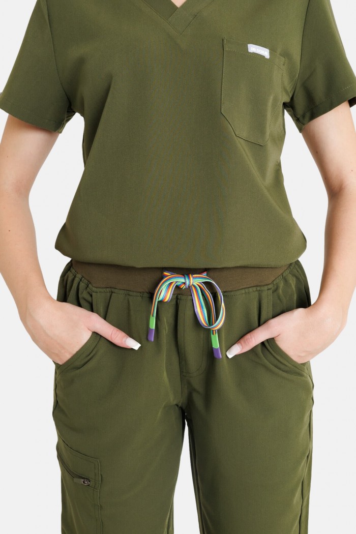 Women's Medical Blouse Dr Scrub Khaki PRS03TFTL