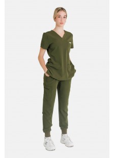 Women's Medical Blouse Dr Scrub Khaki PRS03TFTL