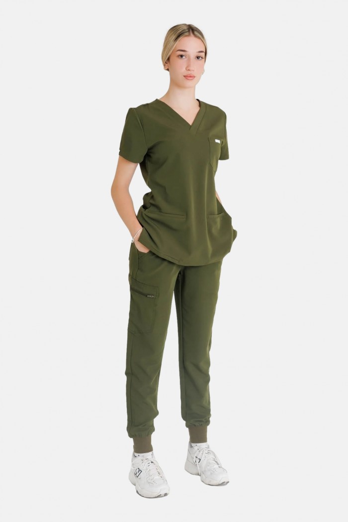 Women's Medical Blouse Dr Scrub Khaki PRS03TFTL