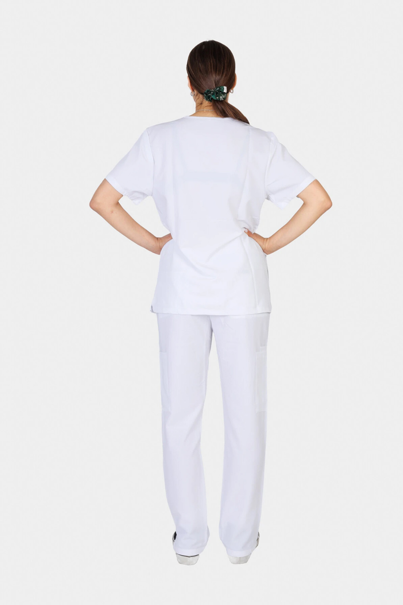 Women's Medical Blouse Dr Scrub WHITE PRS04TFWH