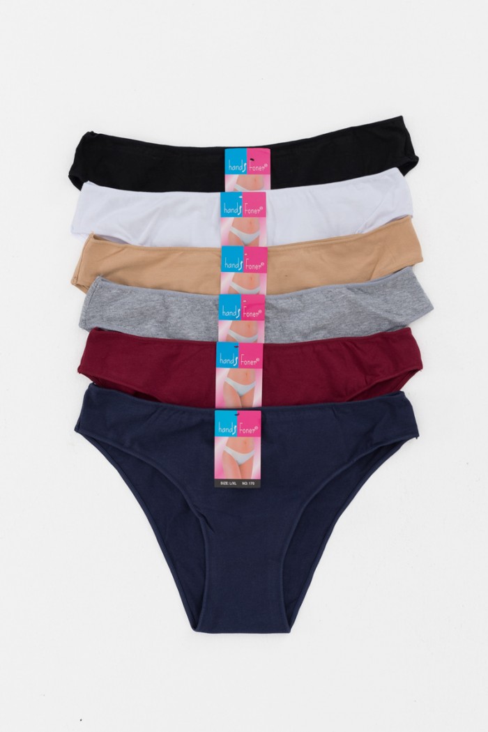 INVISI Einfarbige Baumwollslips (6er-Pack)